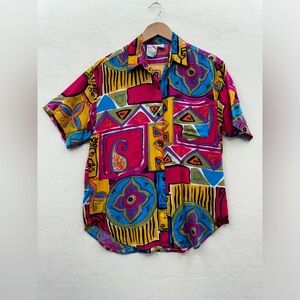 Ki Ko Mo Women’s Medium 1990s Abstract Y2K Pockets Vintage